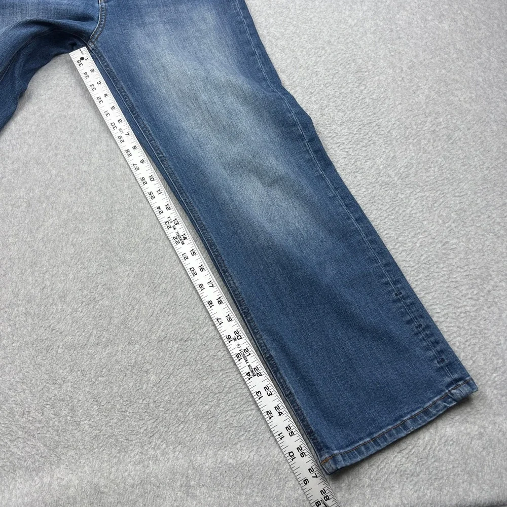 DU/ER Performance Denim+ High Rise Straight Jeans Womens 27 Blue Loose Stretch